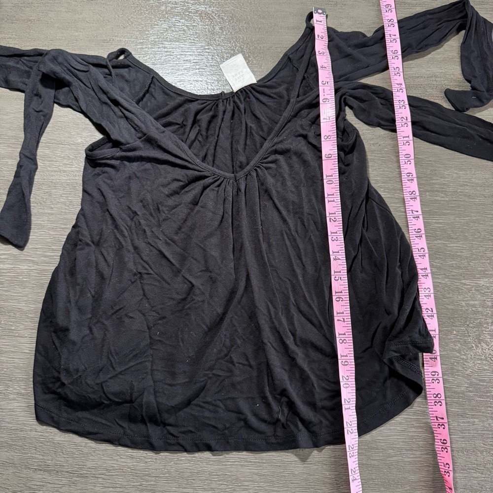 Free People Black Bow Off Shoulder Tank Top S - Picture 11 of 11
